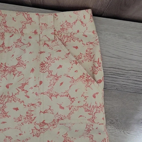 🛍Eddie Bauer Cream Pink Floral Cotton A Line Skirt Womens Size 10 - Picture 8 of 10